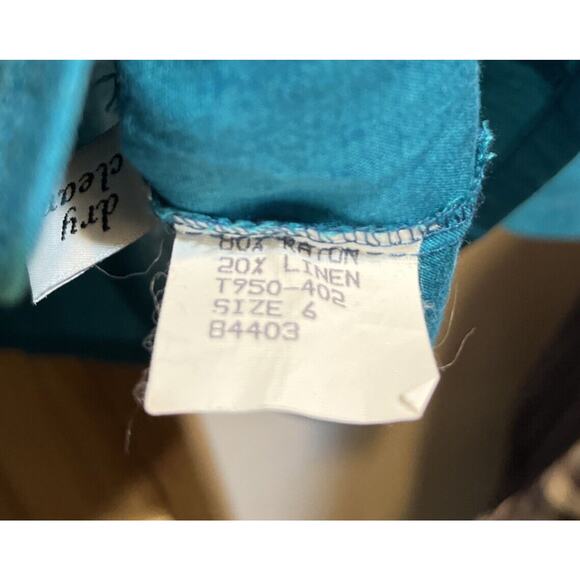 Pendleton Country Sophisticates VTG Womens Sz 6 Blue Rayon Linen Button Shirt LS - Picture 4 of 11